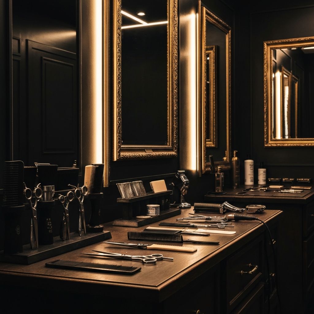 El Zine Barber Studio — premium grooming tools and studio interior